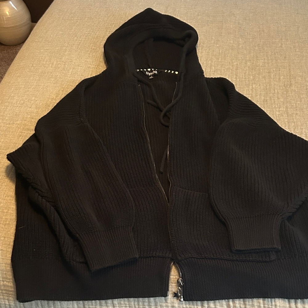 Black Hooded Sweater- Torrid Nightfall